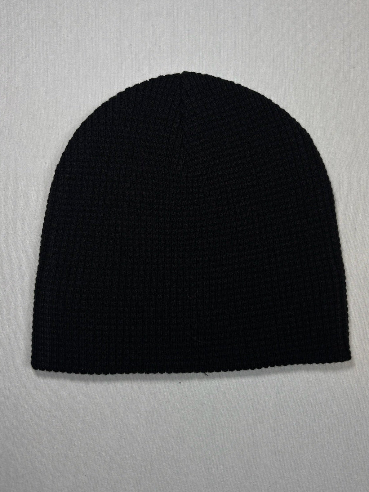 Black Waffle Knit Beanie
