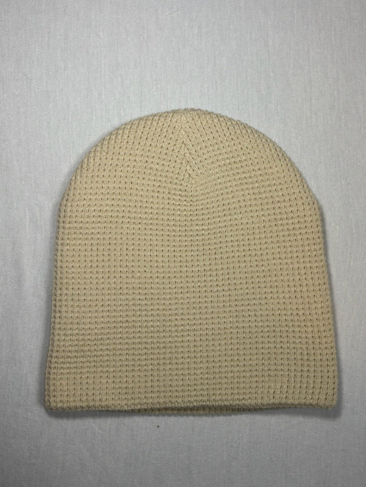 Ivory waffle knit beanie